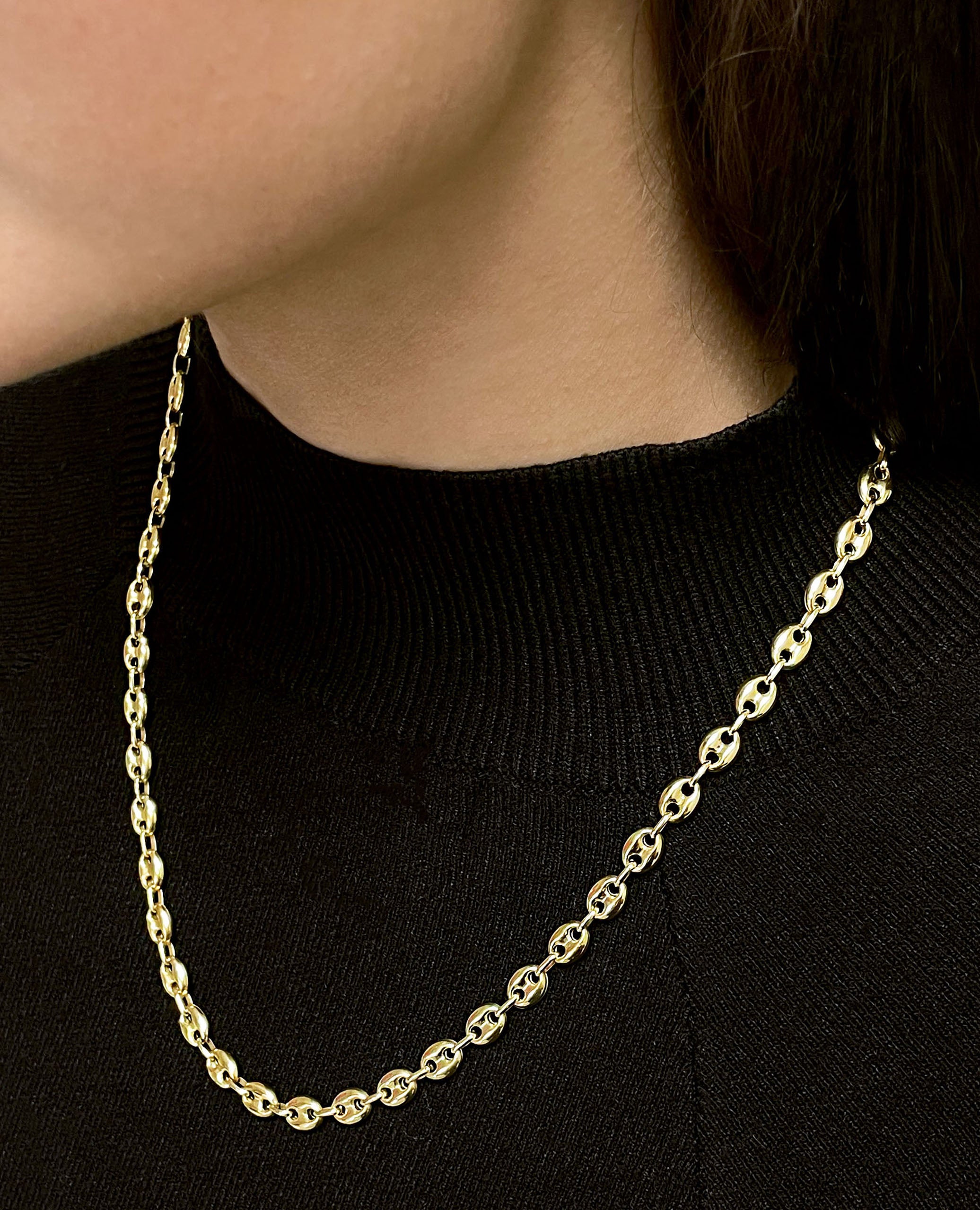 14K Yellow Gold Anchor Chain - 22 inches