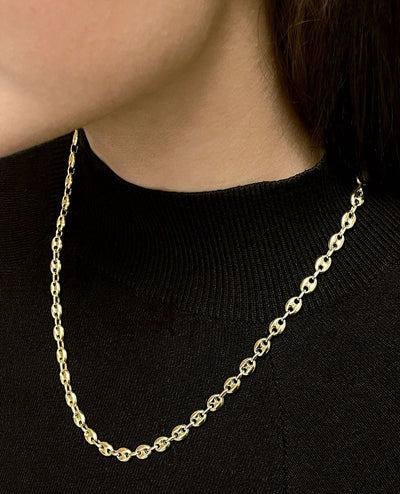 14K Yellow Gold Anchor Chain - 22 inches