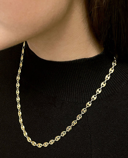 14K Yellow Gold Anchor Chain - 22 inches