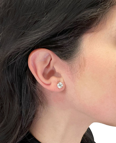 14K White Gold Lab Grown Diamond Earrings - 2.00 Carats