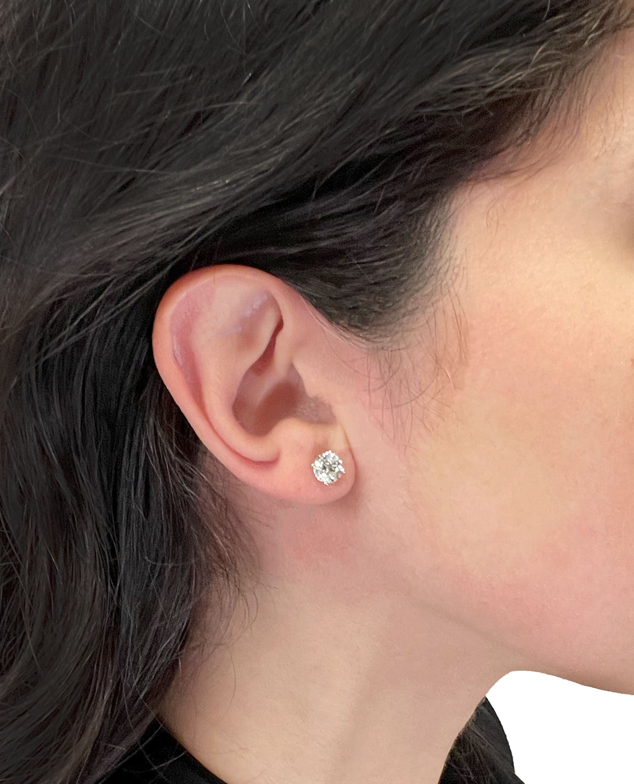 14K White Gold Lab Grown Diamond Martini Stud Earrings - 2.31 carats