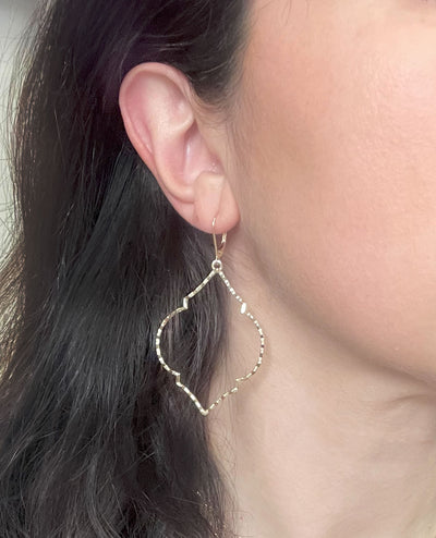 14K Yellow Gold Large Open Design Earrings