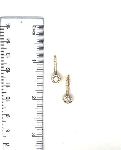 14K Yellow Gold Drop Earrings Euro Back