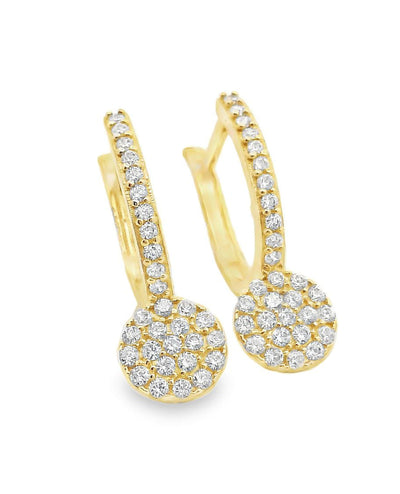 14K Yellow Gold Drop Earrings Euro Back