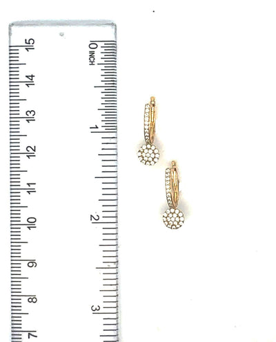 14K Yellow Gold Drop Earrings Euro Back
