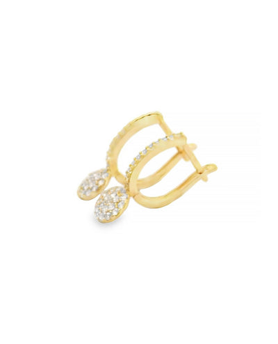 14K Yellow Gold Drop Earrings Euro Back