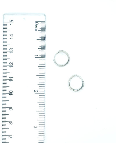 14K White Gold Huggie Hoop Earrings With CZ