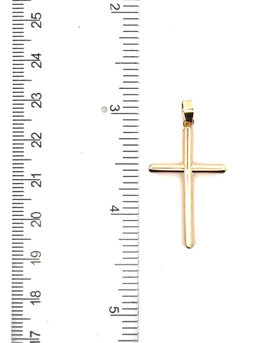 14K Yellow Gold Hollow Cross
