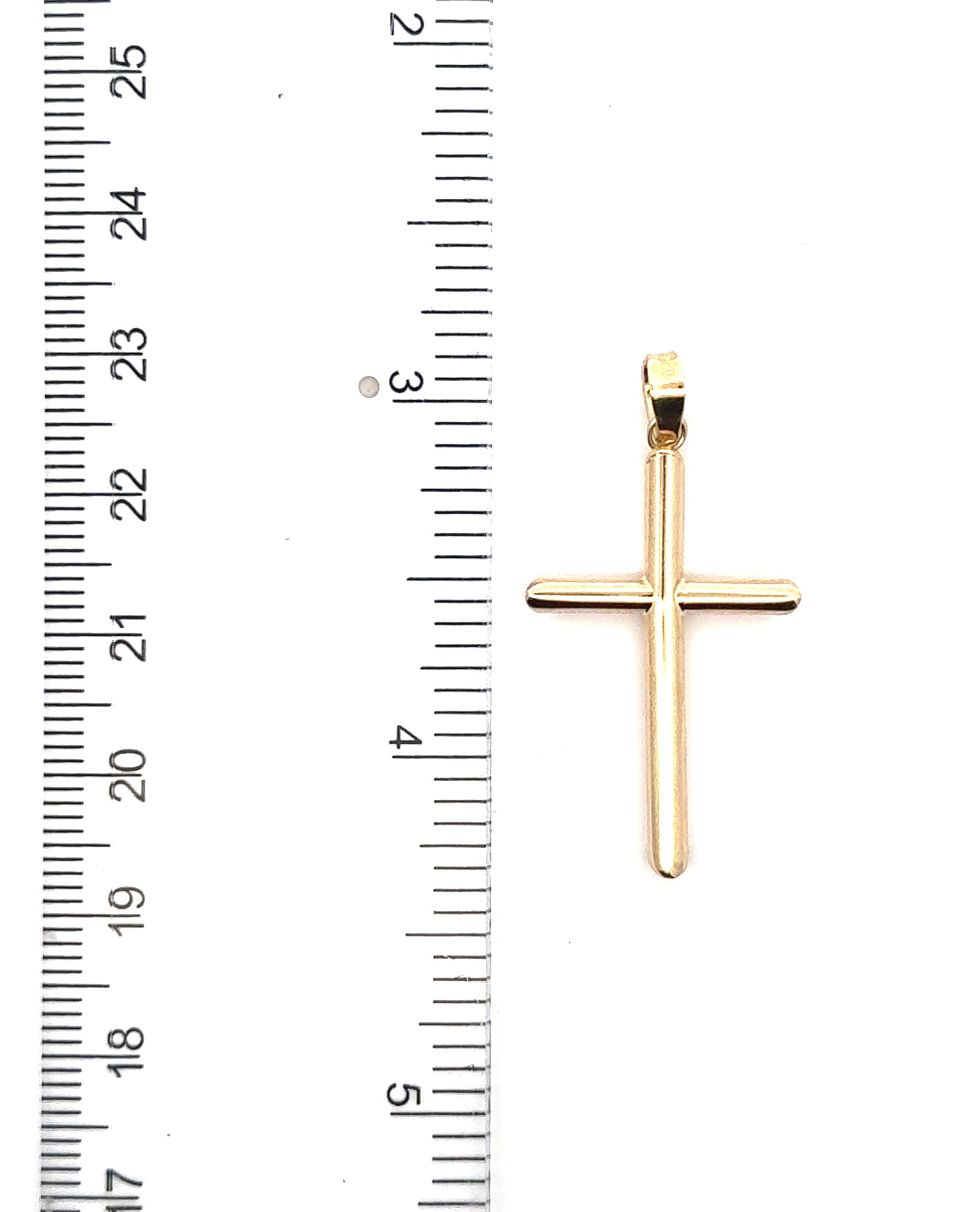 14K Yellow Gold Hollow Cross