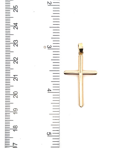 14K Yellow Gold Hollow Cross