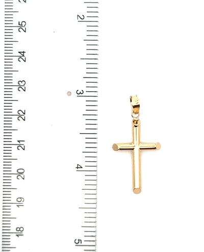 14K Yellow Gold Hollow Cross