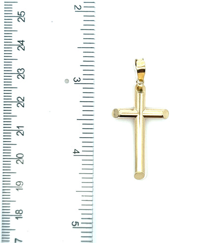 14K Yellow Gold Hollow Cross