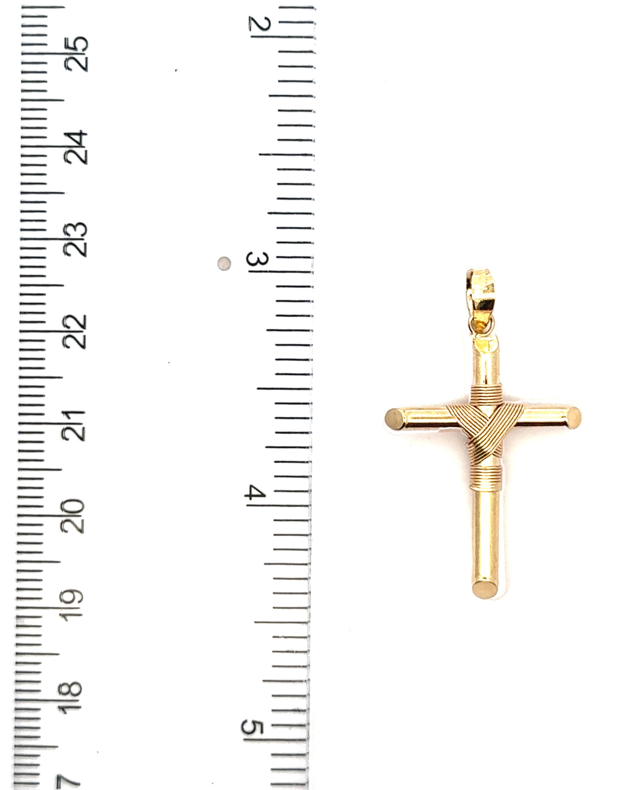 14K Yellow Gold Hollow Cross