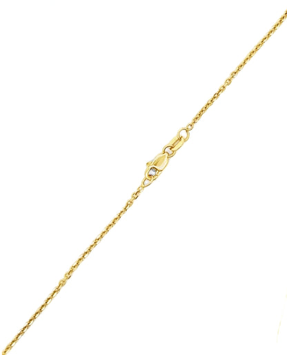 14K Yellow Gold Necklace with 7 Bezel Set Round Diamonds