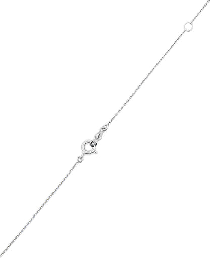 14K White Gold Necklace with Round Set Pave Diamonds