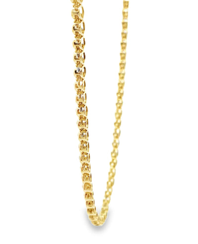 14K Yellow Gold Half Paperclip Necklace with Illusion Set Diamonds