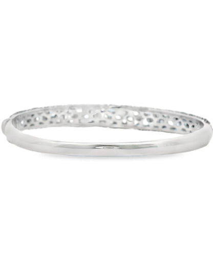 Allison Kaufman 14K White Gold Blue Topaz Bangle with Diamonds