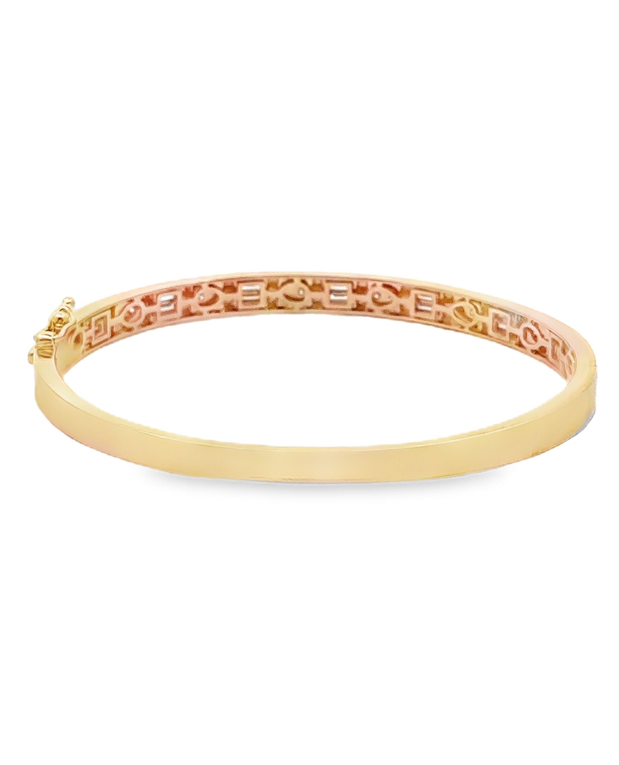 Allison Kaufman 14K Yellow Gold Geometric Bangle Bracelet with Diamonds
