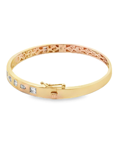 Allison Kaufman 14K Yellow Gold Bangle with Diamonds