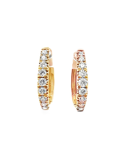 Allison Kaufman 14K Yellow Gold Oval Hoop Earrings with Diamonds