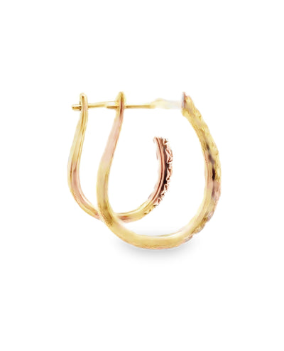 Allison Kaufman 14K Yellow Gold Oval Hoop Earrings with Diamonds