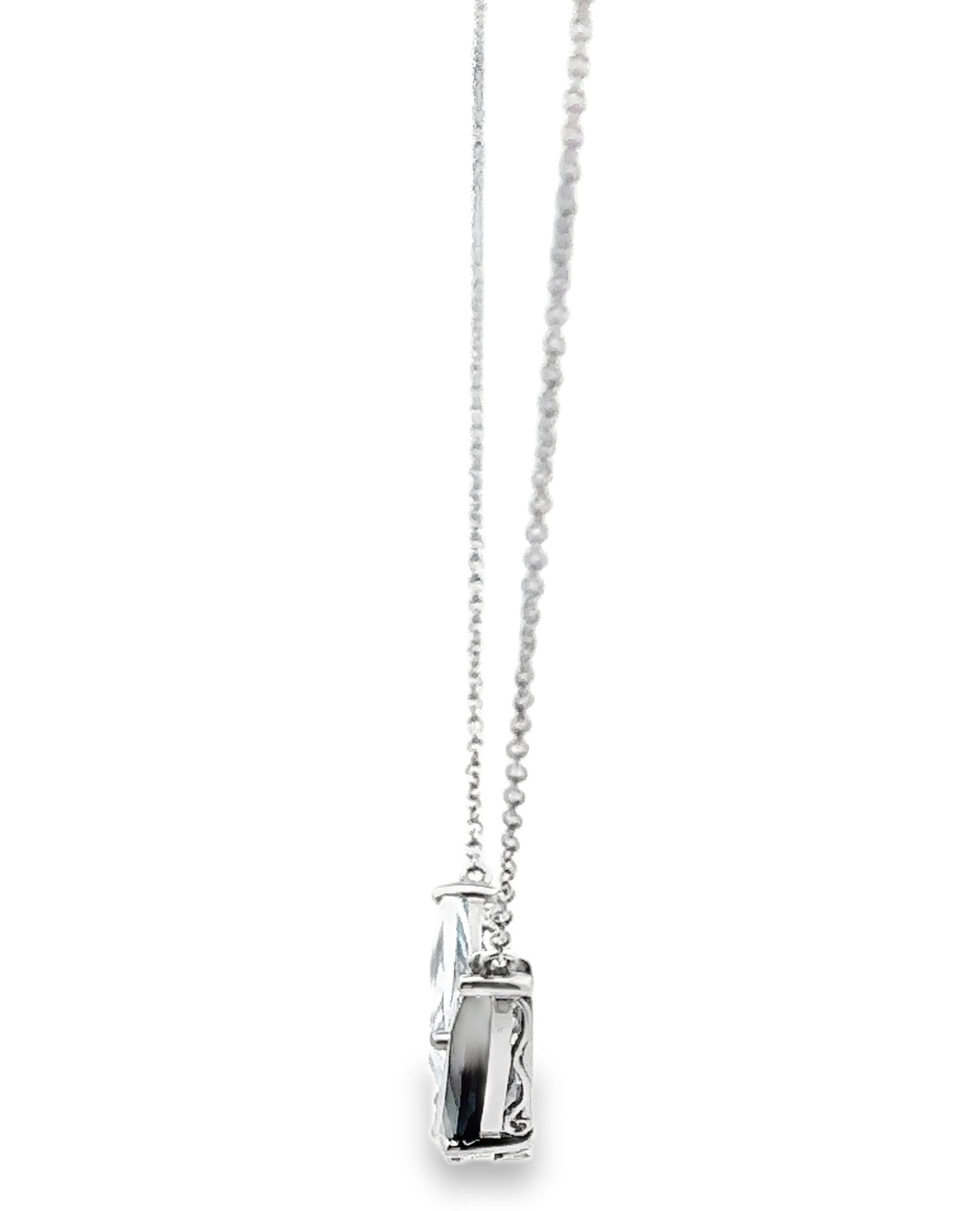 Allison Kaufman 14K White Gold Blue Topaz Necklace