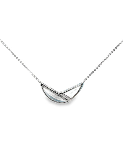 Allison Kaufman 14K White Gold Blue Topaz Necklace
