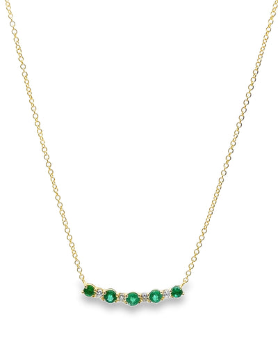 Allison Kaufman 14K Yellow Gold Emerald & Diamond Necklace