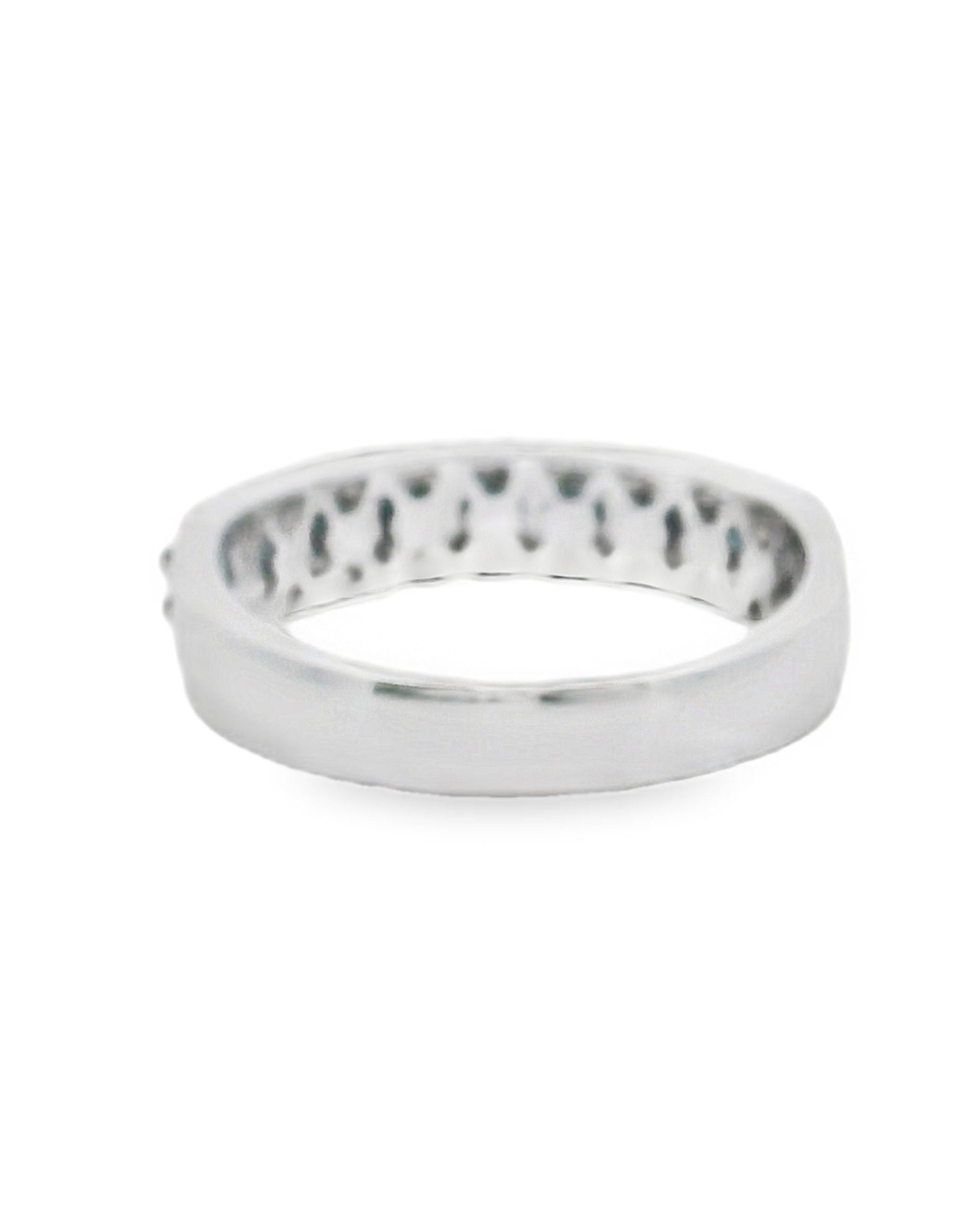 Allison Kaufman 14K White Gold Diamond Band with Blue Diamonds- Size 7