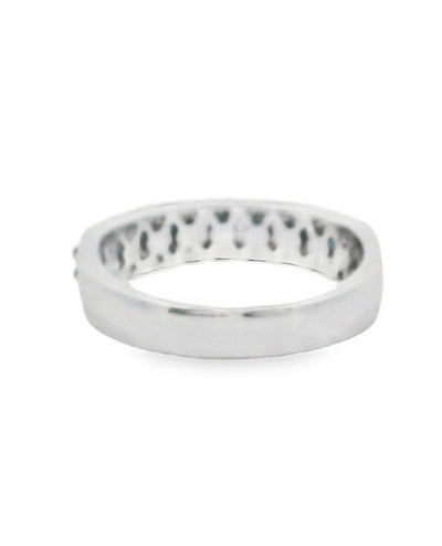 Allison Kaufman 14K White Gold Diamond Band with Blue Diamonds