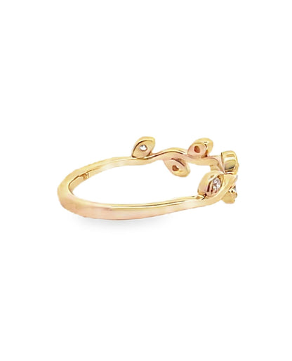 14K Yellow Gold Wedding Ring with Diamonds- Size 7