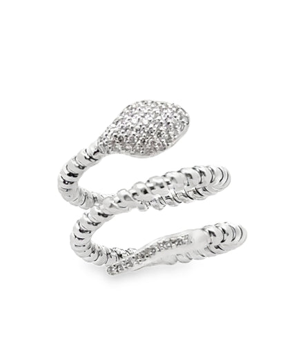 14K White Gold Snake Wrap Ring- Size 5.75