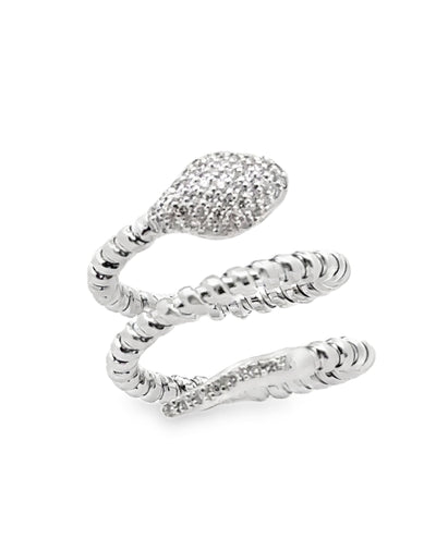 14K White Gold Snake Wrap Ring- Size 5.75