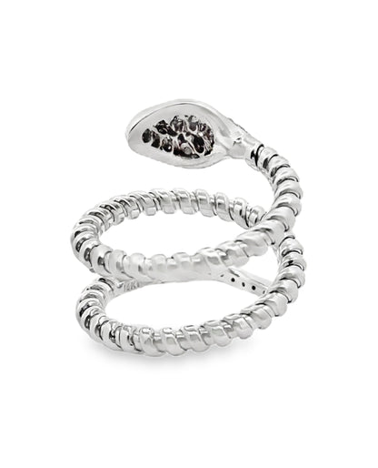 14K White Gold Snake Wrap Ring- Size 5.75