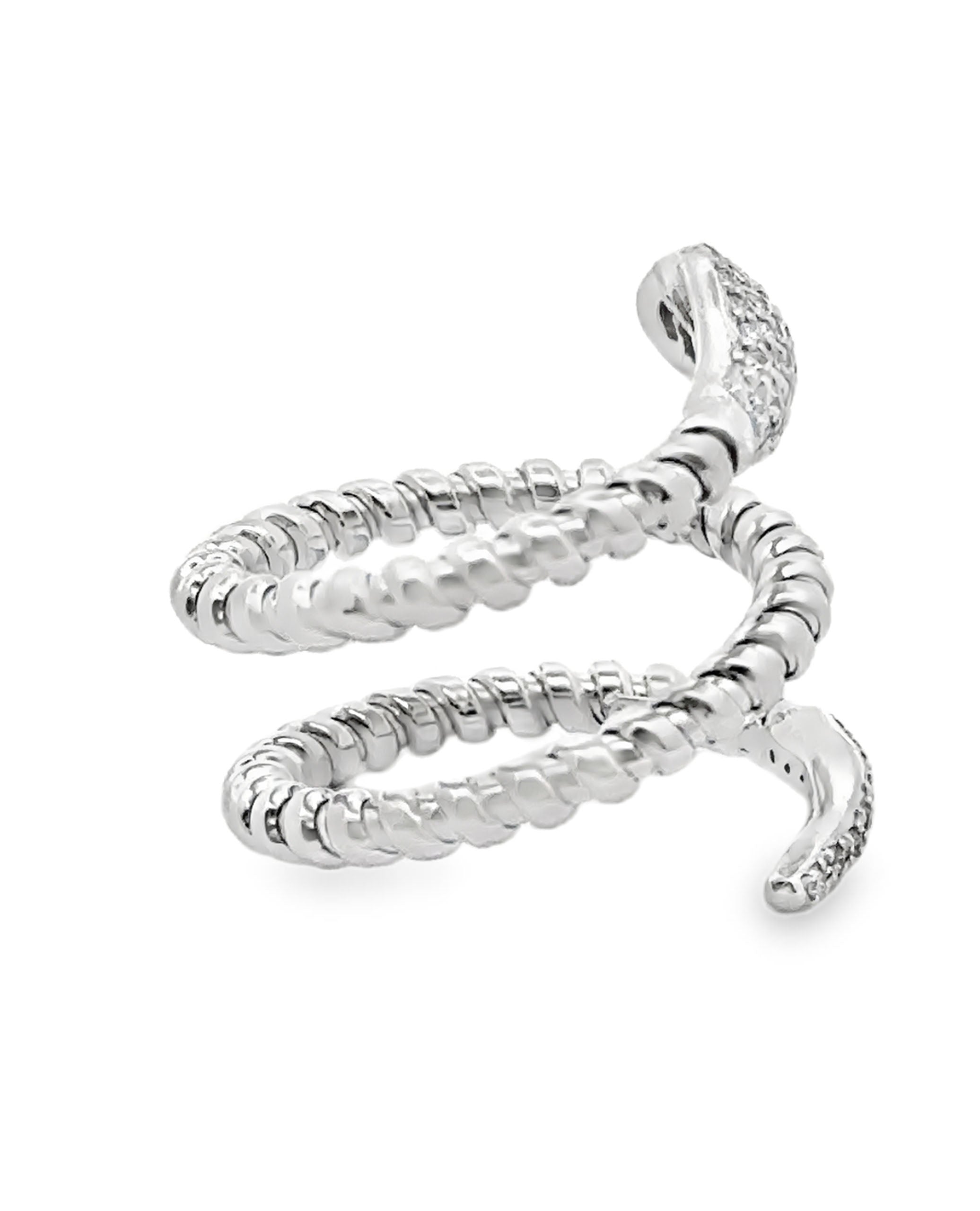 14K White Gold Snake Wrap Ring- Size 5.75