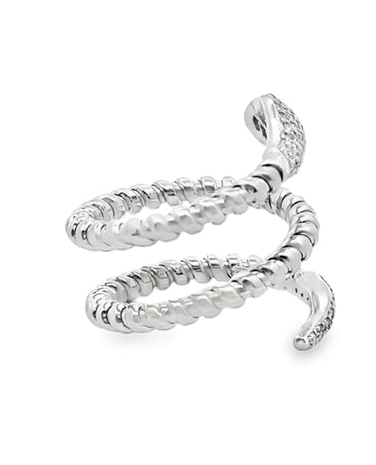 14K White Gold Snake Wrap Ring- Size 5.75