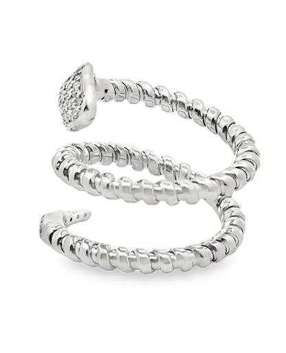 14K White Gold Snake Wrap Ring- Size 5.75