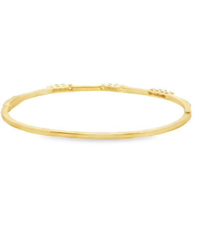 18K Yellow Gold Diamond & Sapphire Bangle