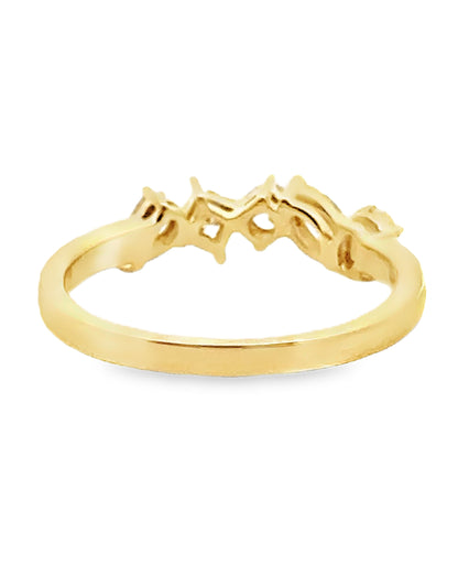 18K Yellow Gold Ring with Fancy Shaped Diamonds- Size 6.5
