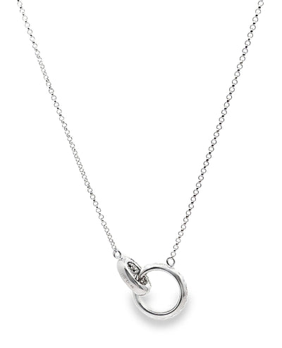 18K White Gold Interlocking Diamond Necklace