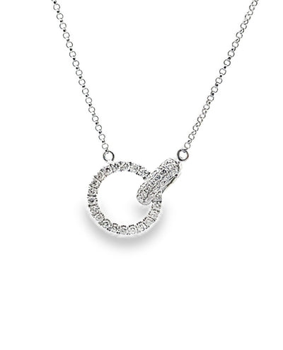 18K White Gold Interlocking Diamond Necklace
