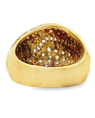 Vintage Dome Ring Set in 18K Yellow Gold with 1.90 Carats of Diamonds
