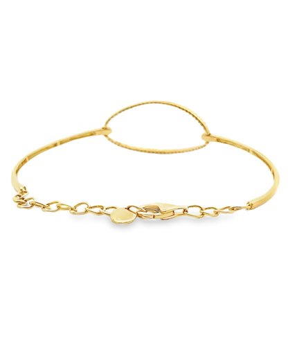 18K Yellow Gold Oval Diamond Bangle