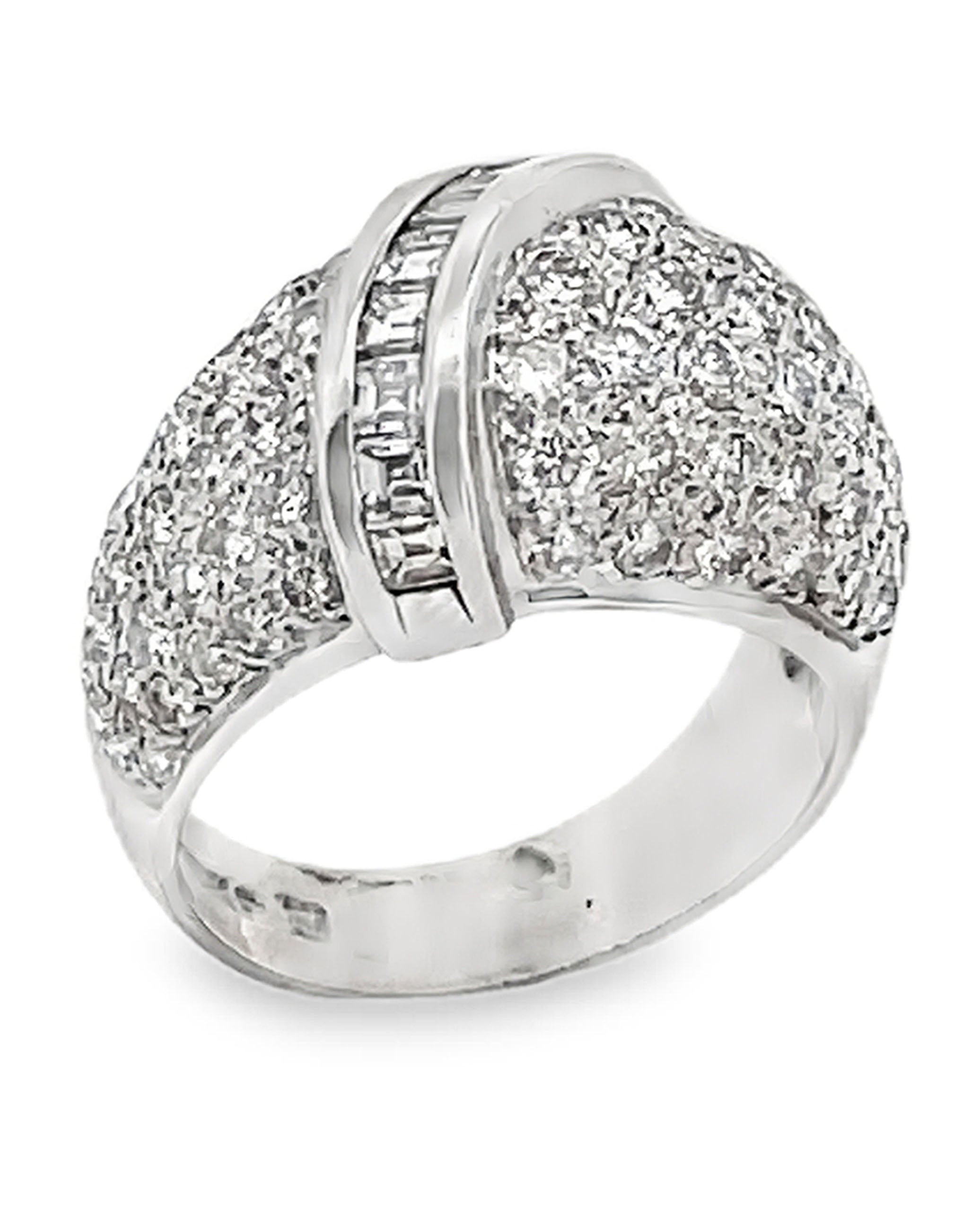 18K Yellow Gold with White Rhodium Plating Ring