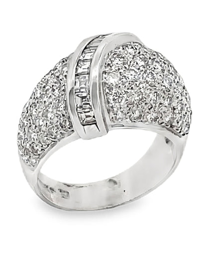 18K Yellow Gold with White Rhodium Plating Ring