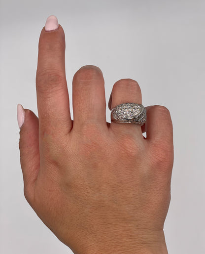 18K Yellow Gold with White Rhodium Plating Ring