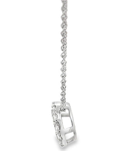 Allison Kaufman 14K White Gold Circular Pendant Necklace with Diamonds 1.00 Carat