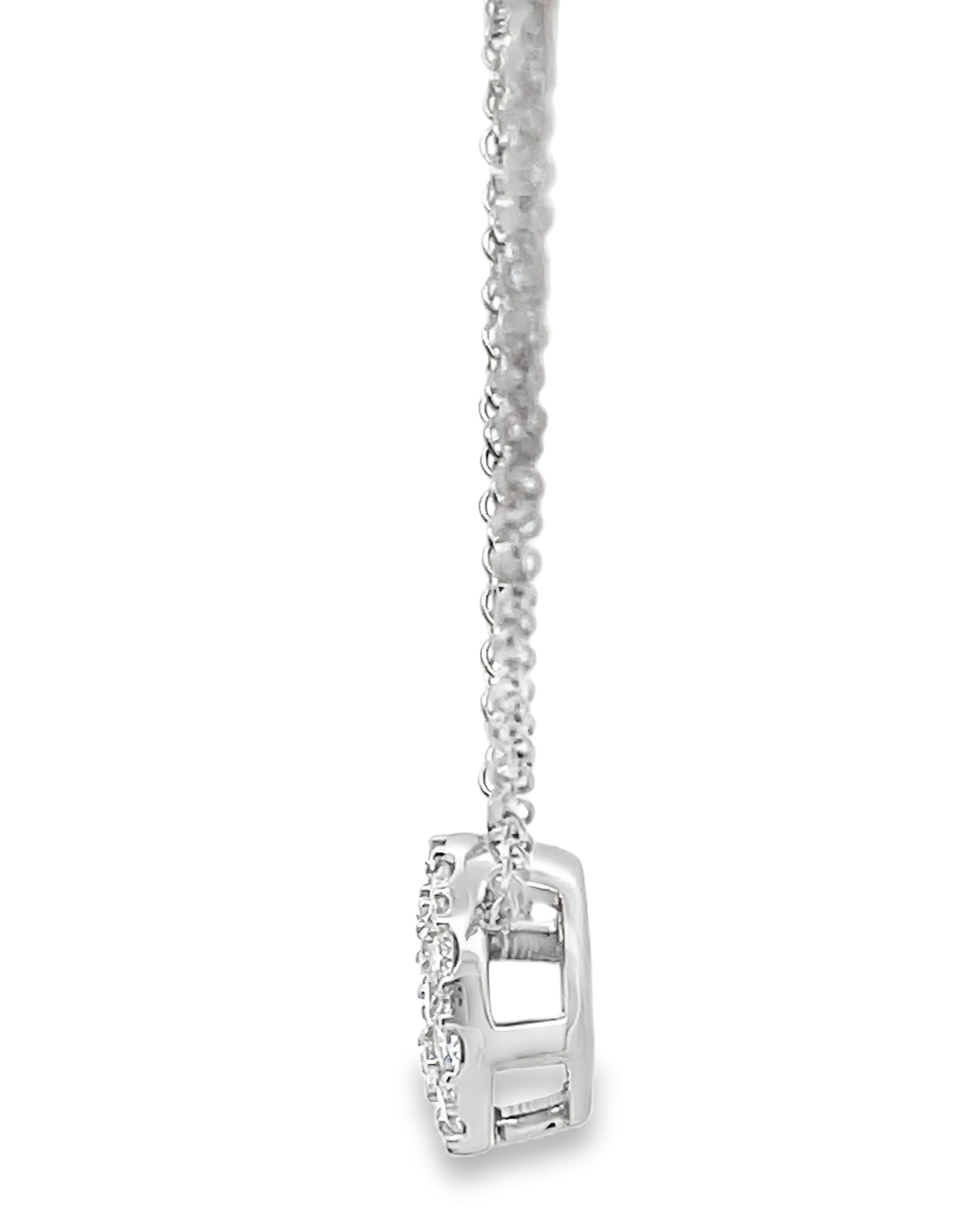 Allison Kaufman 14K White Gold Diamond Circular Pendant Necklace 0.50 Carats