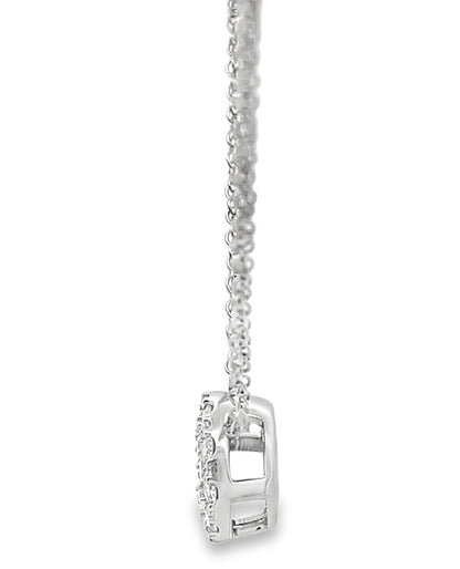 Allison Kaufman 14K White Gold Diamond Circular Pendant Necklace 0.50 Carats