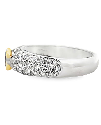 Sapphire Ring with 1.00 Carat of Diamonds Set in White Gold